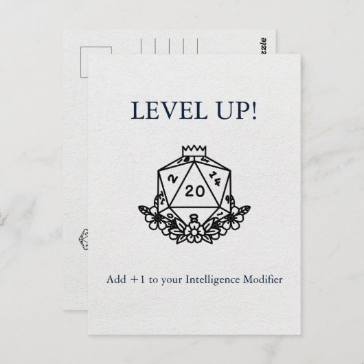 Dungeons & Dragons: +1 toevoegen aan uw Wisdom Mod Briefkaart (Voorkant / Achterkant)