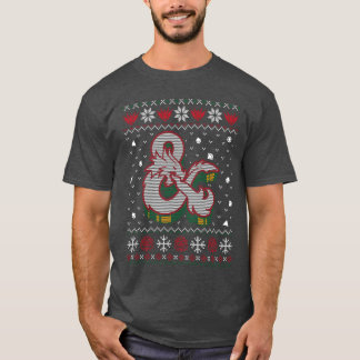 Dungeons Dragons Ampersand Dragon Kerst Gebreid P T-shirt