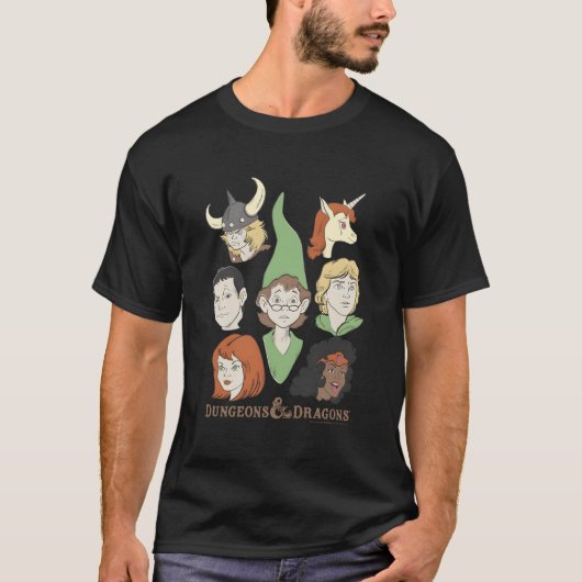 Dungeons & Dragons Cartoon Group Shot T-shirt (Voorkant)