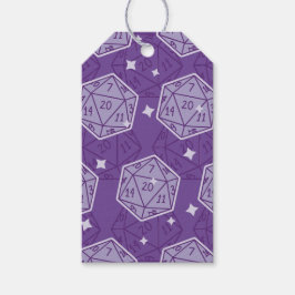 Dungeons & Dragons DnD D20 Dice Patroon Cadeaulabel