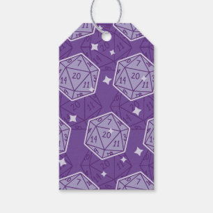 Dungeons & Dragons DnD D20 Dice Patroon Cadeaulabel