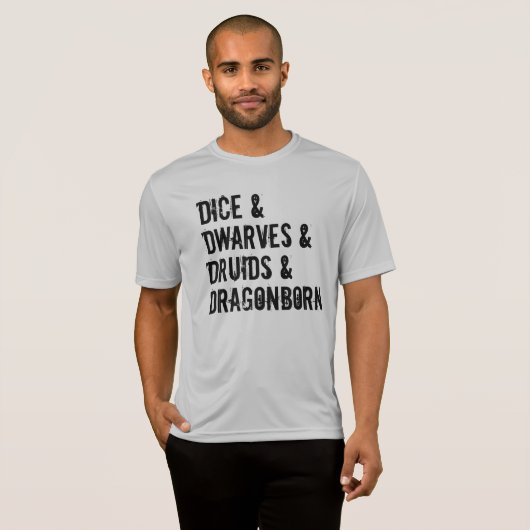 Dungeons Dragons Geïnspireerde Word List Mannen T- T-shirt (Voorkant volledig)