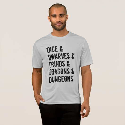 Dungeons Dragons Geïnspireerde Word List Mannen T- T-shirt (Voorkant volledig)