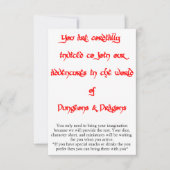 Dungeons & Dragons spel uitnodiging 2 zijdig (Voorkant)