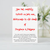 Dungeons & Dragons spel uitnodiging 2 zijdig (Staand voorkant)