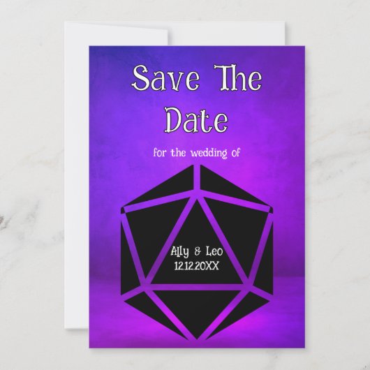 Dungeons & Dragons Trouw D20 Dobbelsteen Save The  Kaart (Voorkant)