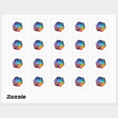 Dungeons en Dragons, D20 Vierkante Sticker (Vel)