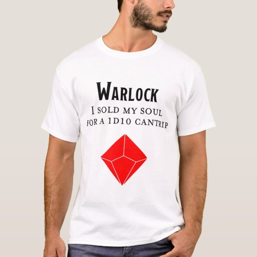 Dungeons en Dragons Funny Warlock T Shirt (Voorkant)