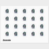 DUNGEONS EN FERRETEN RONDE STICKER (Vel)