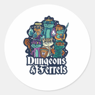 DUNGEONS EN FERRETEN RONDE STICKER