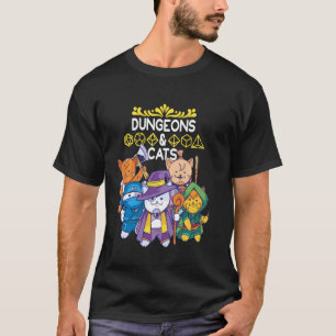 Dungeons en katten Rpg D20 Fantasy Roleplay Game T-shirt