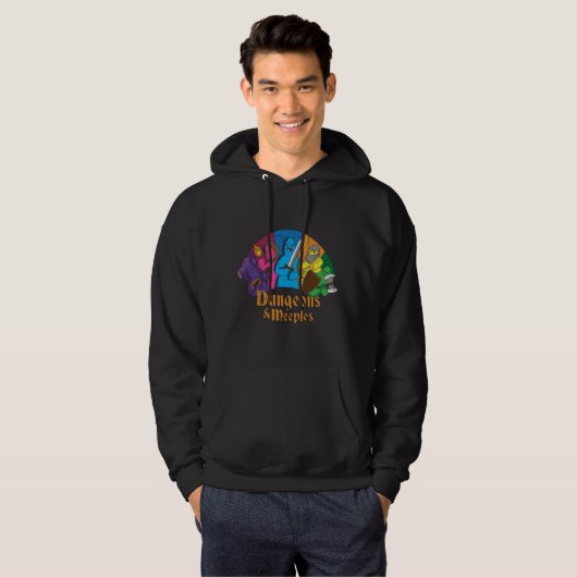 Dungeons en Meeples  Hoodie (Voorkant volledig)