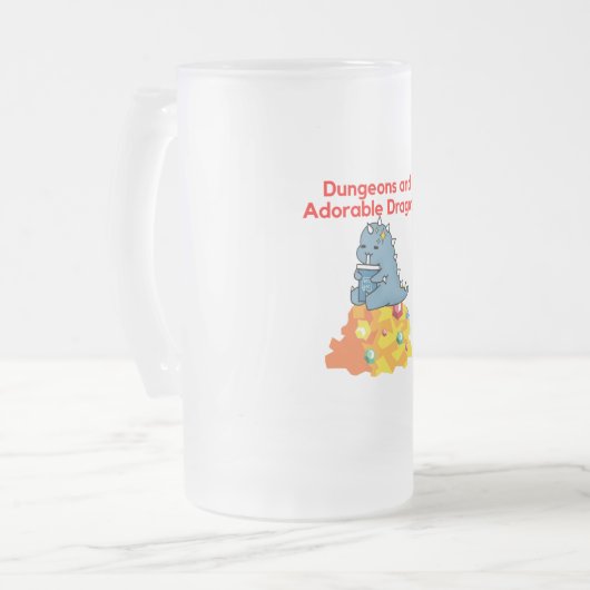 Dungeons en Schattige trekkers, geglaasd bier Matglas Bierpul (Voorkant links)