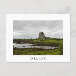 Dunguaire castle, Ierland briefkaart witte tekst