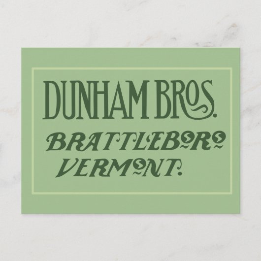 Dunham Bros. Brattleboro, VT Briefkaart (Voorkant)
