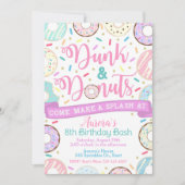 Dunk and Donuts Invitation, Pool Party Invitation Kaart (Voorkant)