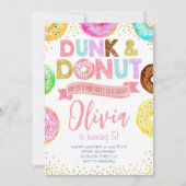 Dunk and Donuts Verjaardag Uitnodiging Pool Party (Voorkant)