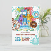 Dunk en Donut-waterglijbaan zwembadfeest verjaarda Kaart (Staand voorkant)