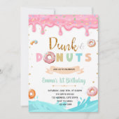 Dunk en Donuts verjaardagsuitnodiging Kaart (Voorkant)