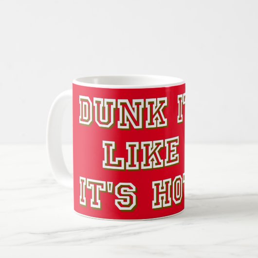 DUNK HET ALS HET IS HOT grappige basketbal Koffiemok (Voorkant links)