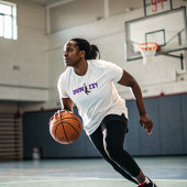 Dunk het | Basketball Phrase met Paarse typografie T-shirt