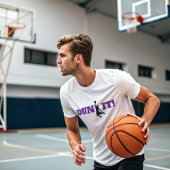 Dunk het | Basketball Phrase met Paarse typografie T-shirt
