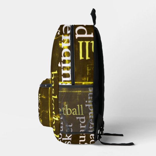 Dunk in Mode: Basketbaltoebehoren Gedrukt Bedrukte Rugzak (Rechts)