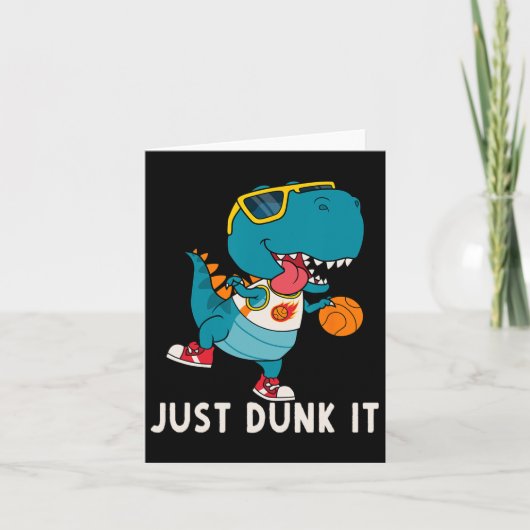 Dunk it Fun Dinosaur Bysketbyll League Slam D Kaart (Voorkant)
