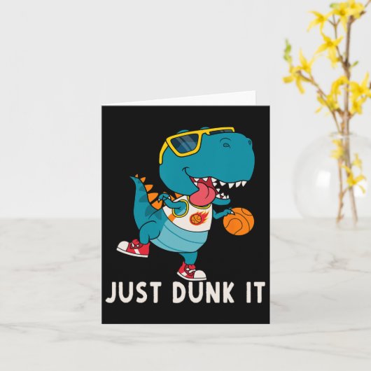 Dunk it Fun Dinosaur Bysketbyll League Slam D Kaart (Gele Bloem)