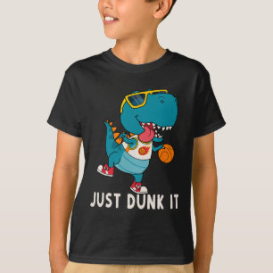 Dunk it Fun Dinosaur Bysketbyll League Slam D T-shirt