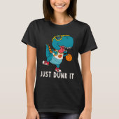 Dunk it Fun Dinosaur Bysketbyll League Slam D T-shirt (Voorkant)