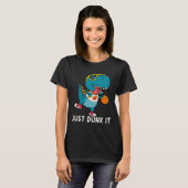 Dunk it Fun Dinosaur Bysketbyll League Slam D T-shirt (Voorkant volledig)