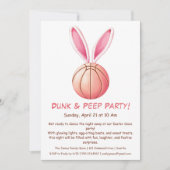 Dunk & Peep Party - Uitnodiging voor Pasen Basketb (Voorkant)