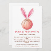 Dunk & Peep Party - Uitnodiging voor Pasen Basketb (Voorkant / Achterkant)