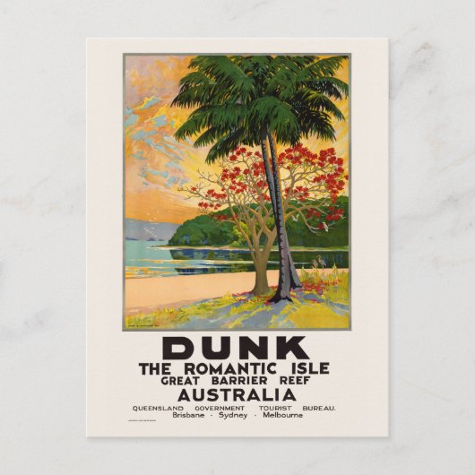Dunk The Romantic Isle Vintage Poster 1935 Briefkaart (Voorkant)