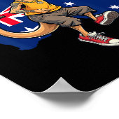 Dunkaroo Grappige Kangoeroe Sketll Speler Australi Poster (Hoek)