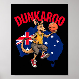 Dunkaroo Grappige Kangoeroe Sketll Speler Australi Poster
