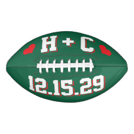 DUNKEL GROEN WITTE EN RODE HARTEN Trouwdatum American Football
