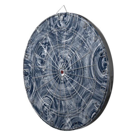 Dunkelblau und ganz schön wirbelige Batik   Dartbord (Voorkant Rechts)