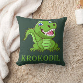 dunkelgrünes Krokodil Kussen (Deken)