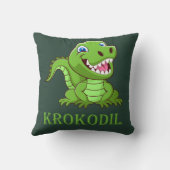 dunkelgrünes Krokodil Kussen (Achterkant)