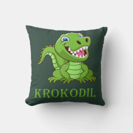 dunkelgrünes Krokodil Kussen