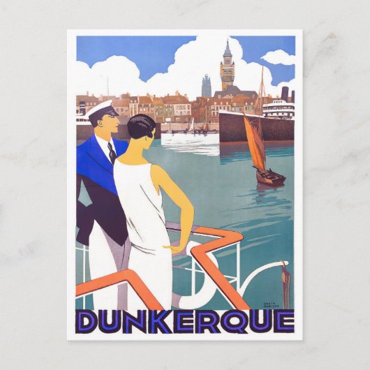 Dunkerque France vintage Briefkaart (Voorkant)