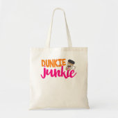 Dunkie Junkie - Funny Coffee Lover Gezegde Tote Bag (Voorkant)
