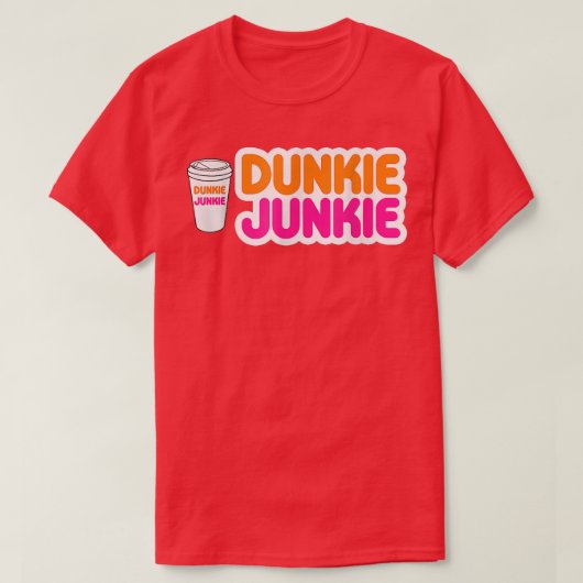 Dunkie Junkie Koffie Liefde Grappige Koffie Spreuk T-shirt (Design voorkant)