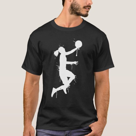 dunking basketball player team basketball player t-shirt (Voorkant)