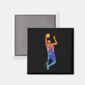 Dunking Basketbalspeler Basketbal Graphic Magneet (Voorkant / Achterkant)