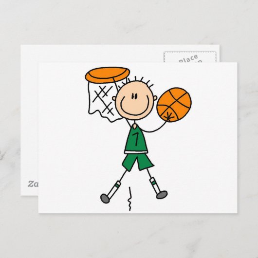 Dunking Boys Basketball Tshirts en cadeaus Briefkaart (Voorkant / Achterkant)