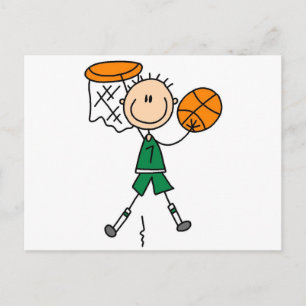 Dunking Boys Basketball Tshirts en cadeaus Briefkaart