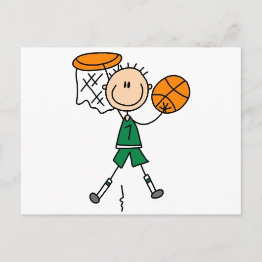 Dunking Boys Basketball Tshirts en cadeaus Briefkaart (Voorkant)